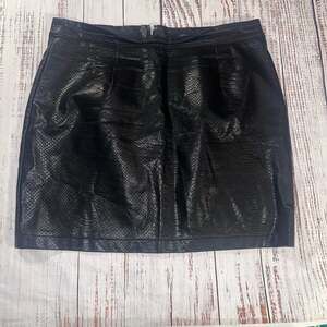 Stella Luce Black Snake Skin Faux Leather Mini Skirt-Y2K Edgy Clubwear-M